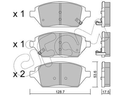 Комплект тормозных колодок, дисковый тормоз CIFAM 822-1211-0 для OPEL KARL