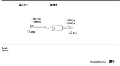 Układ wydechowy WALKER MBK032895AA