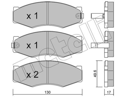 Комплект тормозных колодок, дисковый тормоз METELLI 22-0066-1 для NISSAN SILVIA