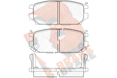 Комплект тормозных колодок, дисковый тормоз R BRAKE RB0983 для MITSUBISHI SIGMA
