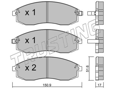 TRUSTING 315.0 Тормозные колодки и сигнализаторы для NISSAN MAXIMA / MAXIMA QX IV (A32) 2.0