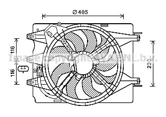 AVA QUALITY COOLING FT7601 Вентилятор системы охлаждения двигателя  для FIAT 500L (Фиат 500л)