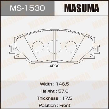 Комплект тормозных колодок MASUMA MS-1530 для TOYOTA AURIS