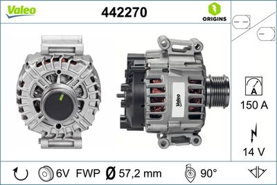 Генератор VALEO 442270 для AUDI A6