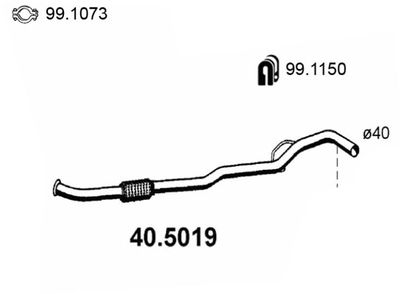 Rura wydechowa ASSO 40.5019