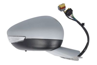 Zijspiegel Rechts (elektrisch/handmatig, in reliëf, met verwarming, assistent rijstrookverandering, under-coated, elektrisch opklapbaar, met indicator, met temperatuursensor) past: PEUGEOT 508 I 09.14