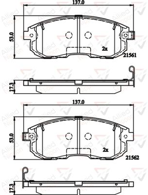 Комплект тормозных колодок, дисковый тормоз COMLINE ADB32202 для NISSAN NOTE