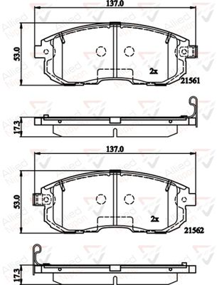 Комплект тормозных колодок, дисковый тормоз COMLINE ADB32202 для INFINITI I35