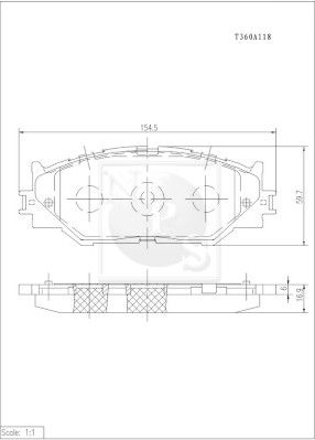 NPS T360A118 Тормозные колодки и сигнализаторы  для LEXUS IS II (_E2_) 200d (ALE20_)