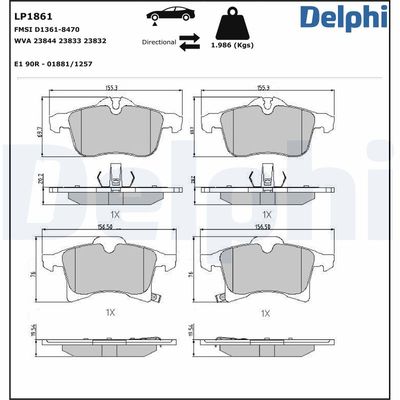 Brake Pad Set, disc brake LP1861