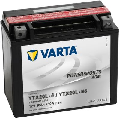 Стартерная аккумуляторная батарея VARTA 518901026A514 для HONDA VTX