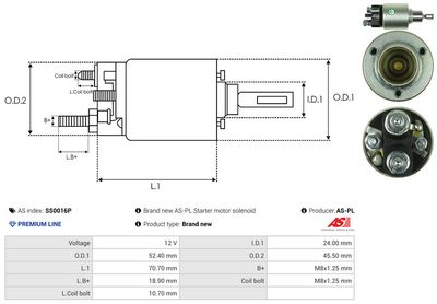 SOLENOID ELECTROMOTOR AS-PL SS0016P 3