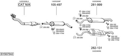 SISTEM DE ESAPAMENT BOSAL SYS07542