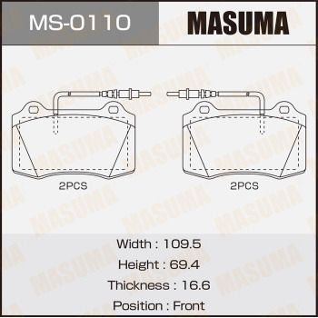 Комплект тормозных колодок MASUMA MS-0110 для PEUGEOT 406