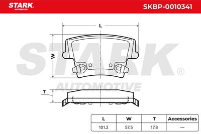 комплект спирачно феродо, дискови спирачки STARK SKBP-0010341