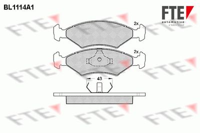 Комплект тормозных колодок, дисковый тормоз FTE BL1114A1 для FERRARI 208/308