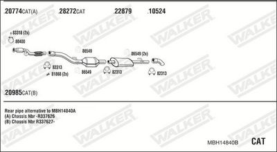 ABGASANLAGE WALKER MBH14840B