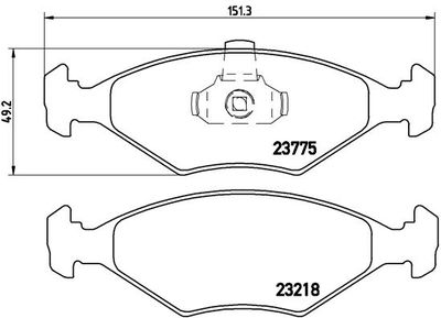 Комплект тормозных колодок, дисковый тормоз BREMBO P 23 123 для FIAT ALBEA