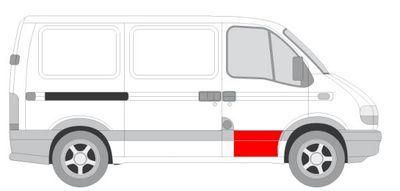 Deur reparatieset Voor Rechts (Coating, onderste deel) past: NISSAN INTERSTAR X70  OPEL MOVANO A  RENAULT MASTER II, MASCOTT 07.98-12.10