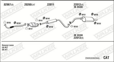 Изпускателна система WALKER DWK009034A