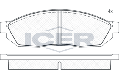комплект спирачно феродо, дискови спирачки ICER