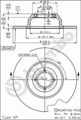 Тормозной диск BRECO BS 7166 для AUSTIN MAXI