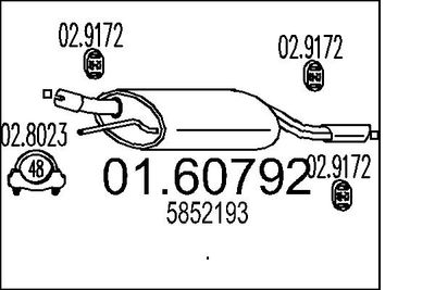 Глушитель выхлопных газов конечный MTS 01.60792 для OPEL TIGRA