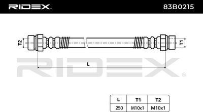 спирачен маркуч RIDEX 83B0215