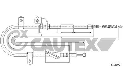 Тросик, cтояночный тормоз CAUTEX 762627 для SUBARU XT