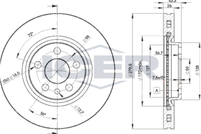 спирачен диск ICER 78BD4620-2