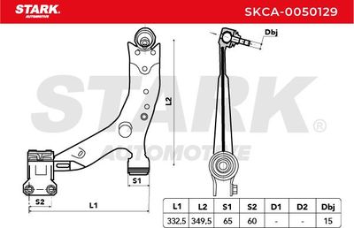 носач, окачване на колелата STARK SKCA-0050129