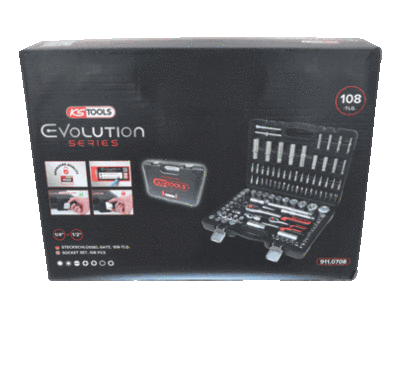 KS Tools 911.0708 Souprava nástrčných klíčů 1/4"+1/2", 108dílná