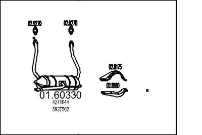 Глушитель выхлопных газов конечный MTS 01.60330 для FIAT 126