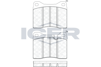 Комплект тормозных колодок, дисковый тормоз ICER 180304 для FERRARI 412