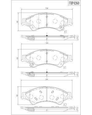 Комплект тормозных колодок, дисковый тормоз FI.BA FBP4260 для FORD RANGER