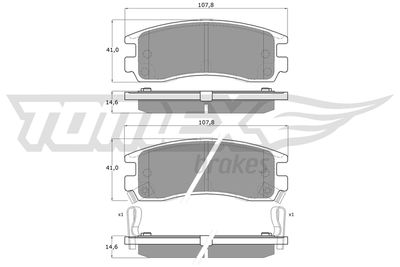 Sada brzdových destiček, kotoučová brzda TOMEX Brakes TX 15-43