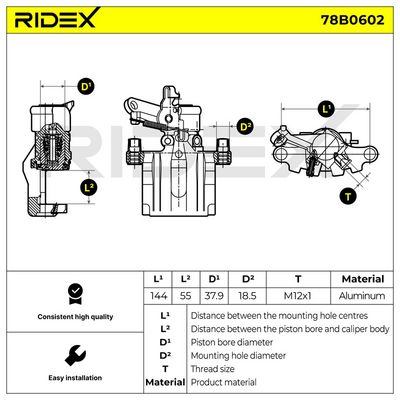 спирачен апарат RIDEX 78B0602