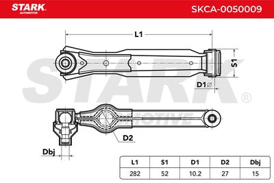 носач, окачване на колелата STARK SKCA-0050009