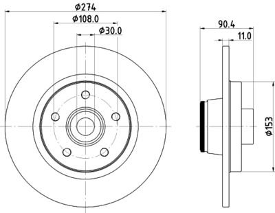 Тормозной диск HELLA 8DD 355 123-421 для MERCEDES-BENZ CITAN