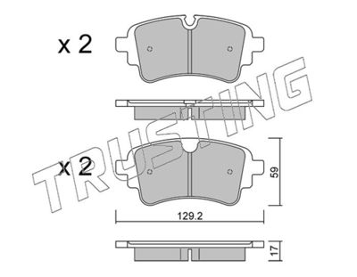 Zestaw klocków hamulcowych, hamulce tarczowe TRUSTING 1129.1