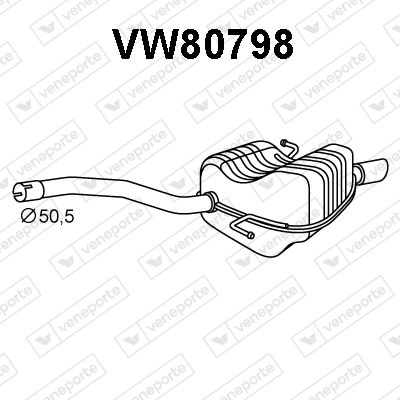 Глушитель выхлопных газов конечный VENEPORTE VW80798 для VW PASSAT