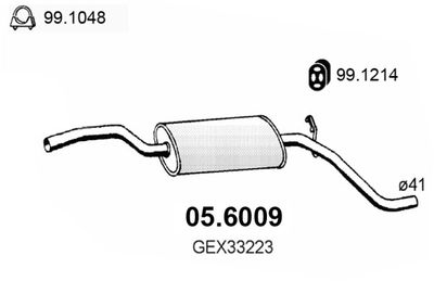 Средний глушитель выхлопных газов ASSO 05.6009 для ROVER MONTEGO