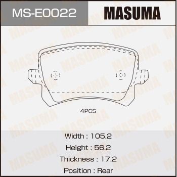 Комплект тормозных колодок MASUMA MS-E0022 для VW TIGUAN