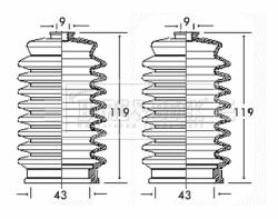 Bellow Kit, steering Borg & Beck BSG3194