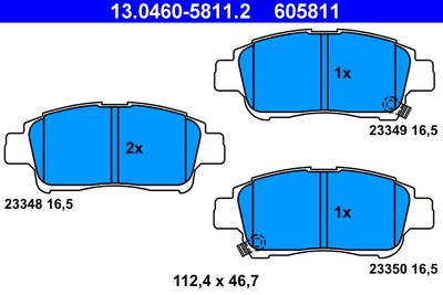 ATE 13.0460-5811.2 Тормозные колодки и сигнализаторы  для TOYOTA PLATZ (Тойота Платз)