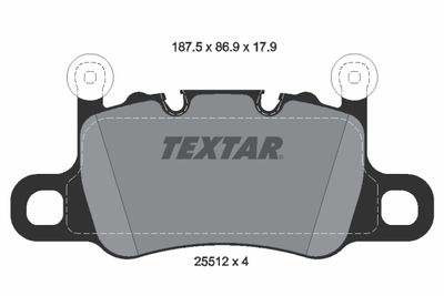 Комплект тормозных колодок, дисковый тормоз TEXTAR 2551205 для BENTLEY CONTINENTAL