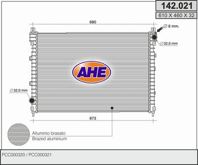 AHE 142.021 Радиатор охлаждения двигателя  для LAND ROVER FREELANDER (Ленд ровер Фрееландер)