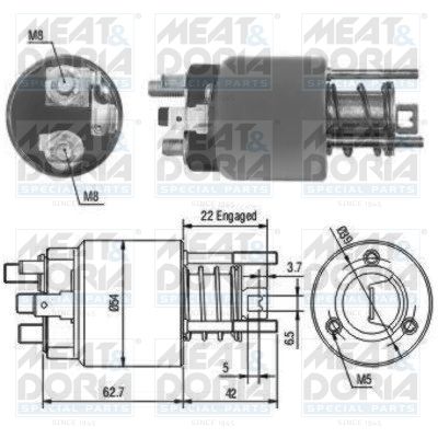 Тяговое реле, стартер MEAT & DORIA 46111 для ROVER 200