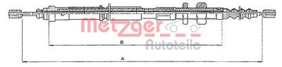Тросик, cтояночный тормоз METZGER 10.4652 для CITROËN XANTIA