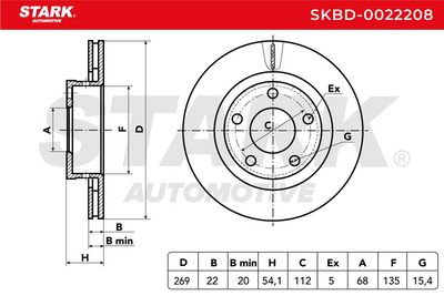 спирачен диск STARK SKBD-0022208